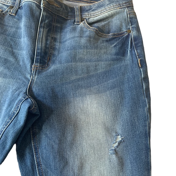 NEW Design Lab Lord & Taylor Cropped Fringe Leg Blue Jeans Woman’s Size 29 - Picture 8 of 12